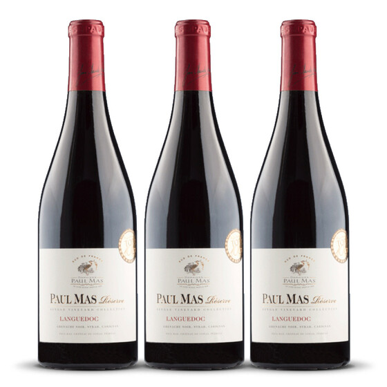 Domaine Paul Mas AOP Languedoc Rouge Reserve 2021er Süd-Frankreich (3 x 0,75l)