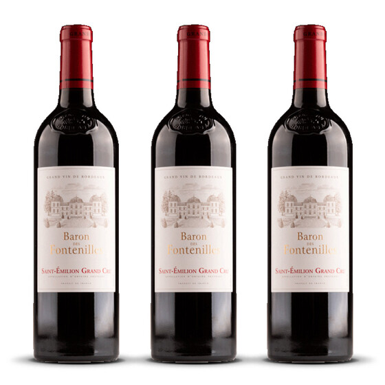 Baron des Fontenilles St Emilion Grand Cru 2020er Bordeaux (3 x 0,75l)