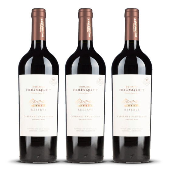 Domaine Bousquet Cabernet Sauvignon Reserve  (bio) 2022er Uco Valley (3 x 0,75l)