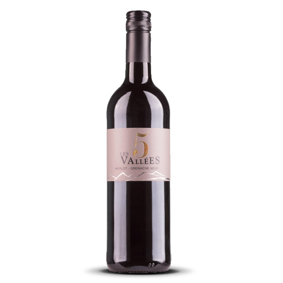 Les 5 Vallées Merlot / Grenache VdF 2022er Süd-Frankreich (1 x 0,75l)