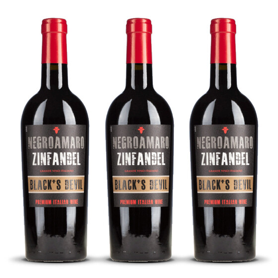 Blacks Devil Zinfandel / Negroamaro Puglia 2021er Apulien (3 x 0,75l)