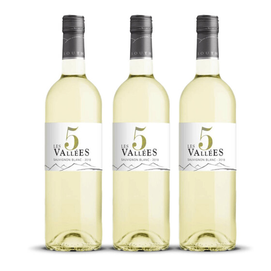 Les 5 Vallées Sauvignon Blanc VdF 2023er Süd-Frankreich (3 x 0,75l)