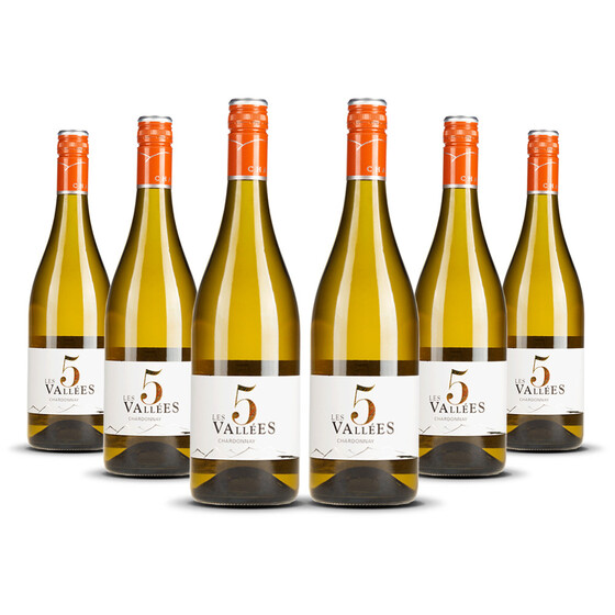 Les 5 Vallées Chardonnay VdF 2023er Süd-Frankreich (6 x 0,75l)