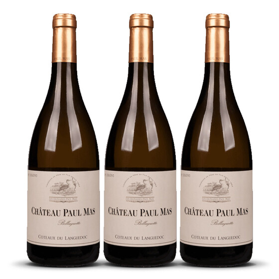 Château Paul Mas Parcelle Belluguette Languedoc Blanc 2023er Süd-Frankreich (3 x 0,75l)