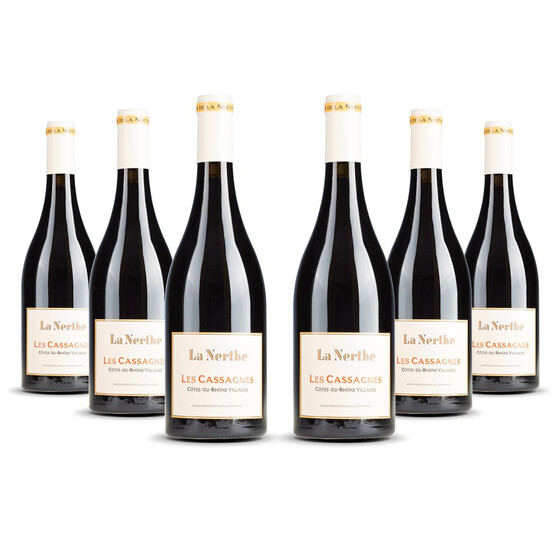 La Nerthe Les Cassagnes Rhône Villages Rouge (bio) 2022er Côtes du Rhône (6 x 0,75l)