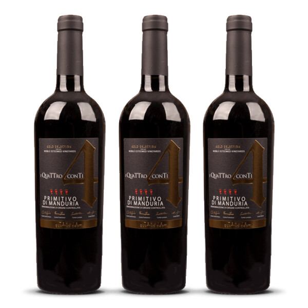 Quattro Conti Primitivo Manduria Gold 2023er Apulien (3 x 0,75l)