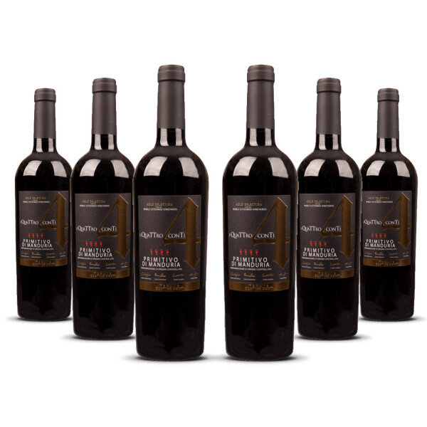 Quattro Conti Primitivo Manduria Gold 2023er Apulien (6 x 0,75l)