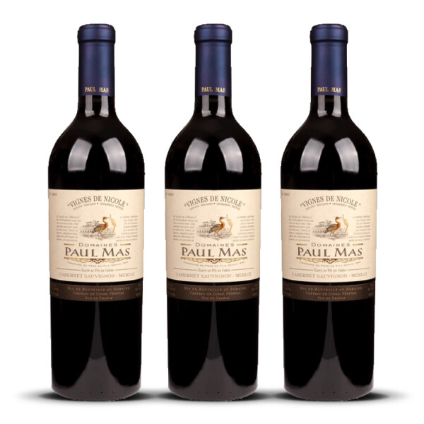 Paul Mas Vignes de Nicole Cabernet Sauvignon/Merlot 2023er Süd-Frankreich (3 x 0,75l)