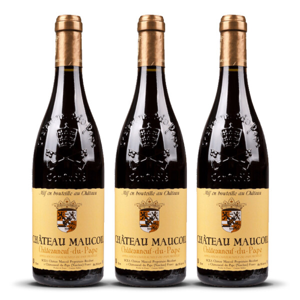 Château Maucoil Châteauneuf-du-Pape Rouge (bio) 2022er Côtes du Rhône (3 x 0,75l)