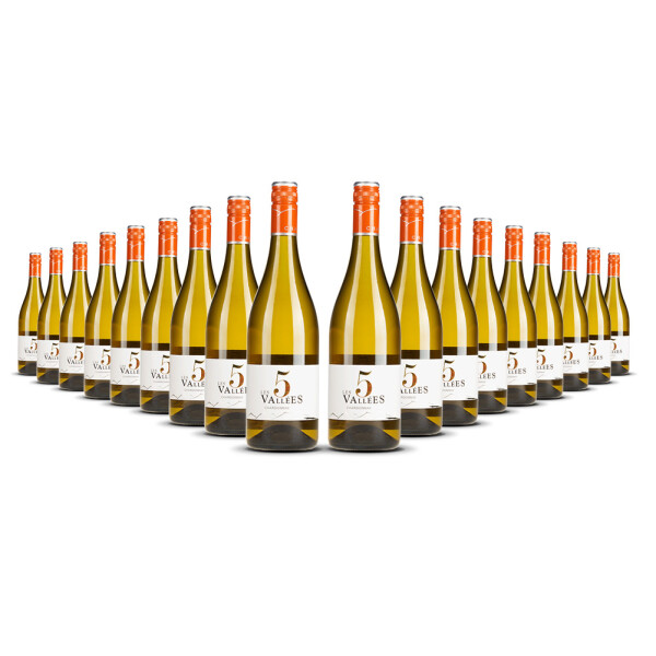 Les 5 Vallées Chardonnay VdF 2024er Süd-Frankreich (18 x 0,75l)