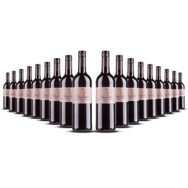 Les 5 Vallées Merlot / Grenache VdF 2024er Süd-Frankreich (18 x 0,75l)