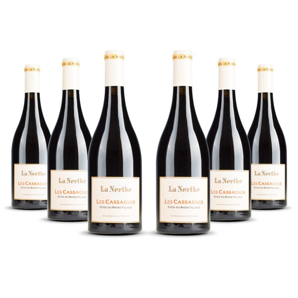 La Nerthe Les Cassagnes Rhône Villages Rouge (bio) 2023er Côtes du Rhône (6 x 0,75l)