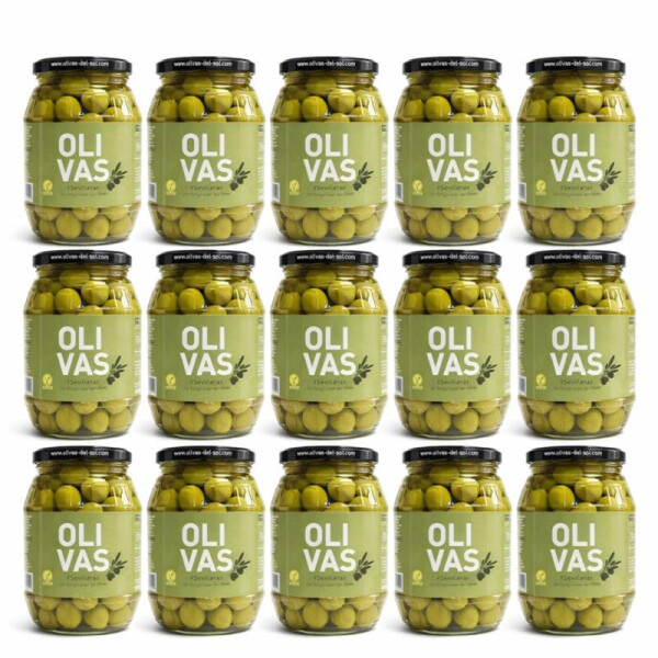 15er Set * OLIVAS Sevillanas - Milde Manzanilla Oliven aus Sevilla - das Original - 600g ATG