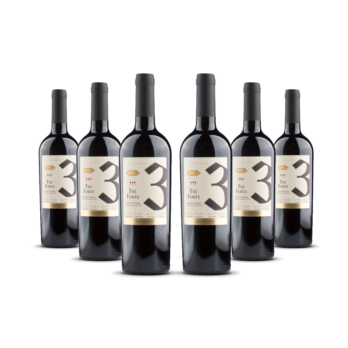 Quattro Conti Tre Forte Rosso Puglia 2025er Apulien (6 x...
